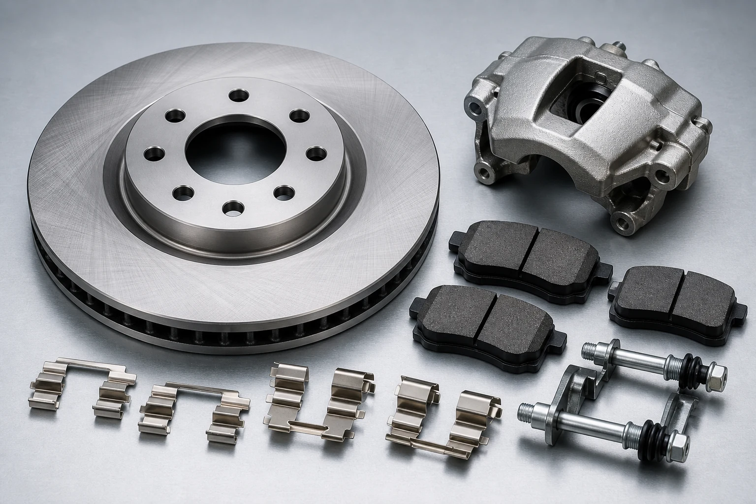 Ventilated brake disc and brake pad product image