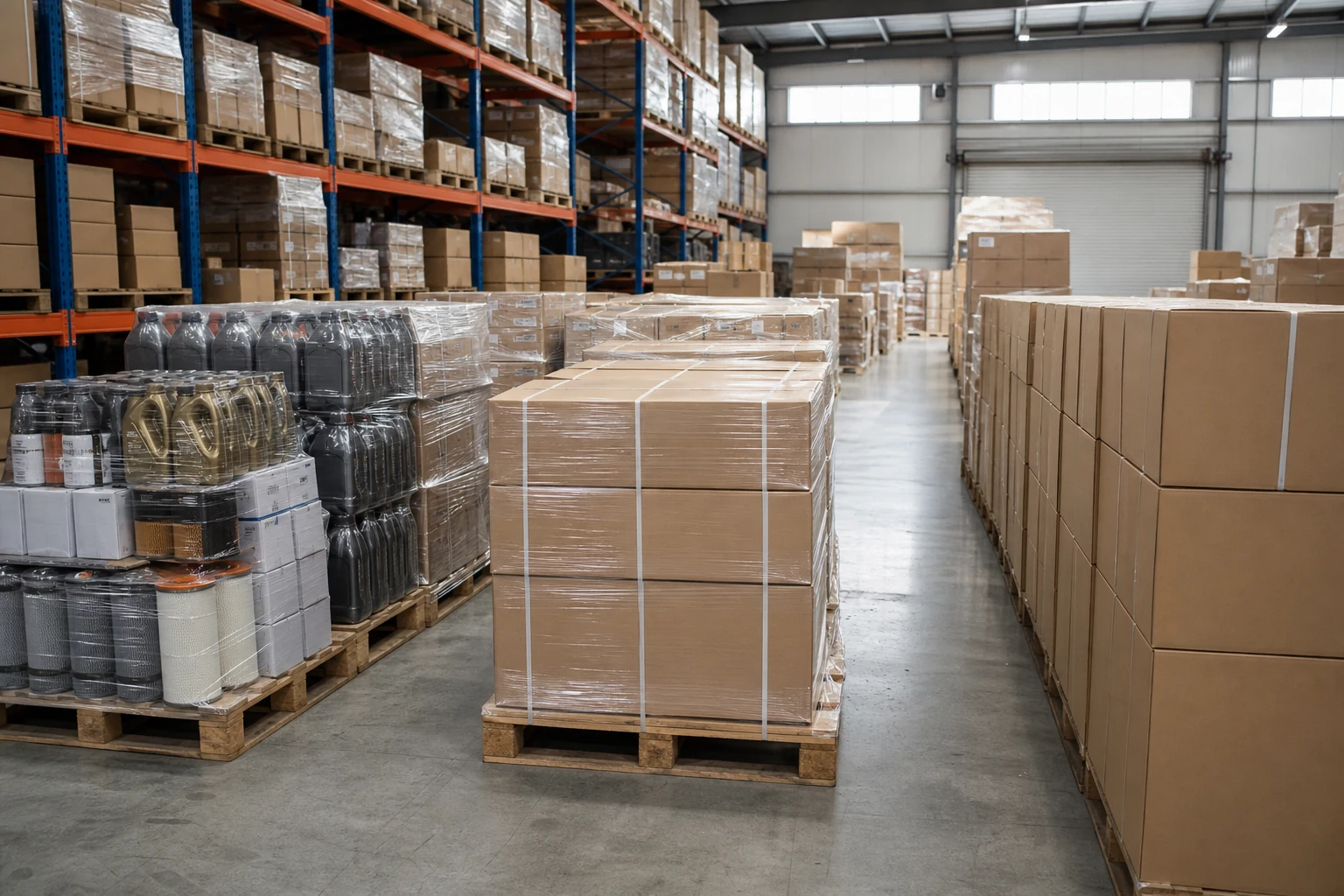 Automotive parts prepared for warehouse dispatch