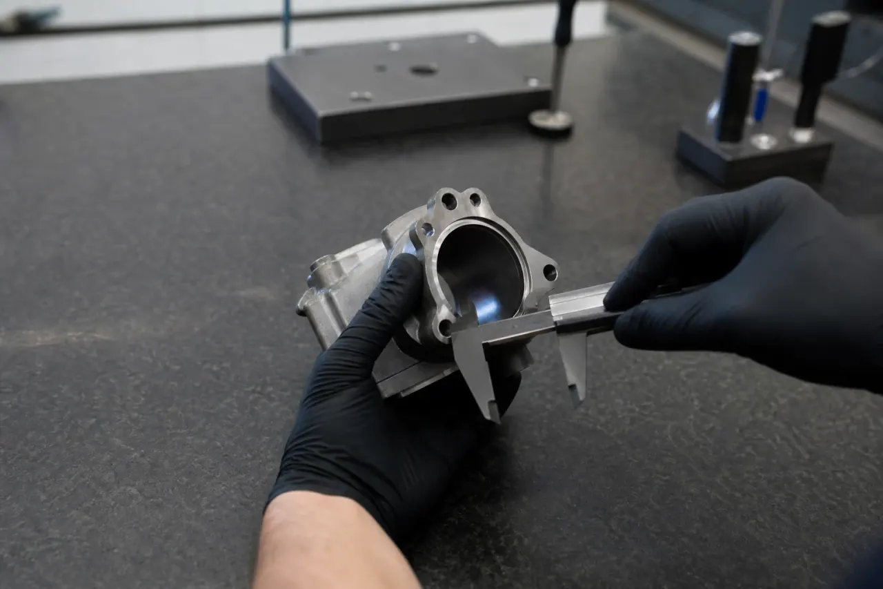 Inspection of an automotive part with calipers